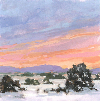 Winter in New Mexico by Cecilia Robertson | Gouache | Sage Creek Gallery
