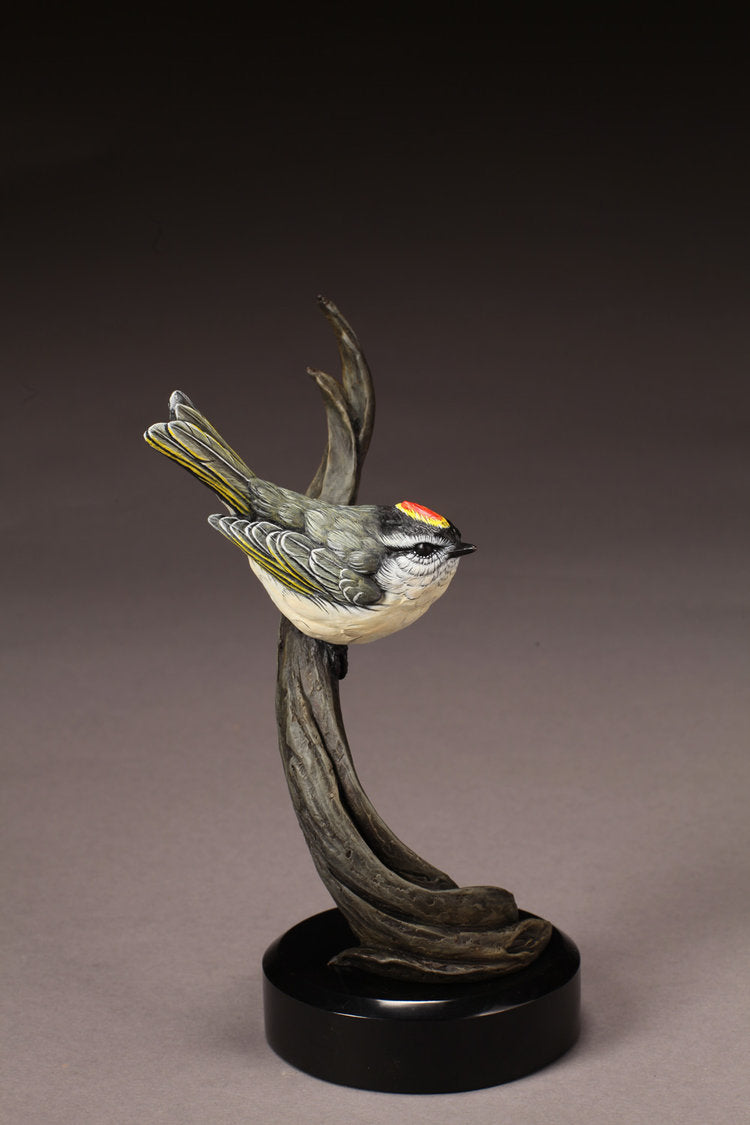 Golden Crowned Kinglet (Edition of 48) by Eugene Morelli | Bronze | Sage Creek Gallery