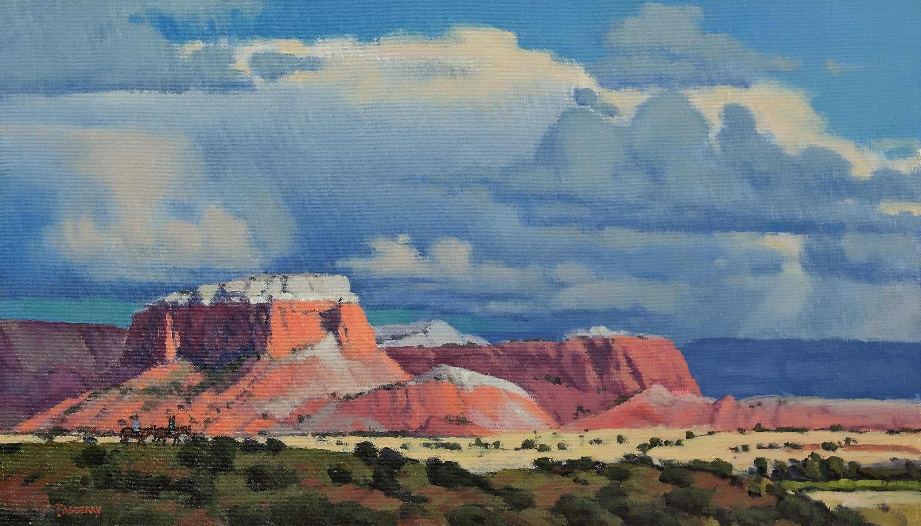 Ghost Ranch Riders (Click to View Full Image) by John Rasberry | Oil | Sage Creek Gallery