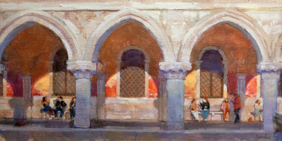 Under Lavender Arches by Charles Iarrobino | Oil | Sage Creek Gallery