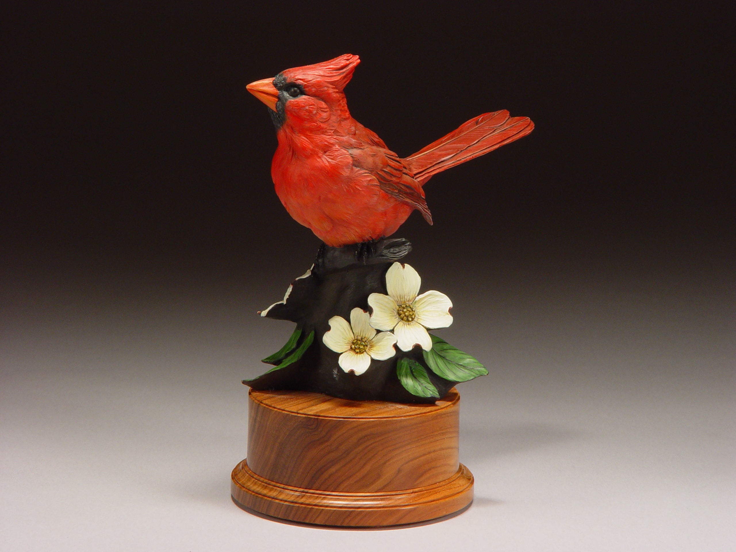 Cardinal and Dogwood (Edition of 48) by Eugene Morelli | Bronze | Sage Creek Gallery