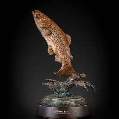 Making Waves (Brown Trout) (Edition of 35) by Ken Rowe | Bronze | Sage Creek Gallery