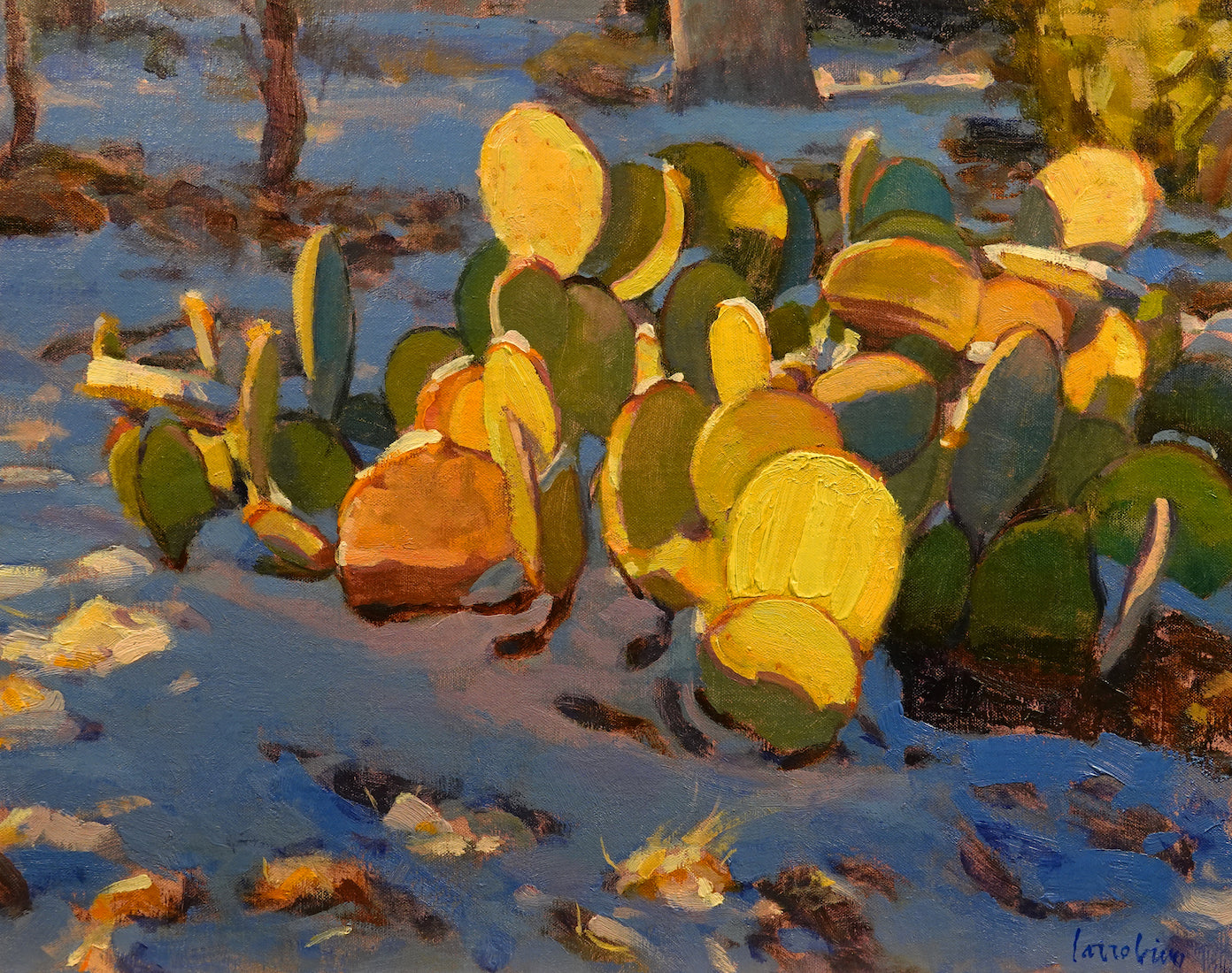 Prickly Pear Glow by Charles Iarrobino | Oil | Sage Creek Gallery