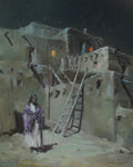 Pueblo at Moonlight by Zhaoming Wu | Oil | Sage Creek Gallery