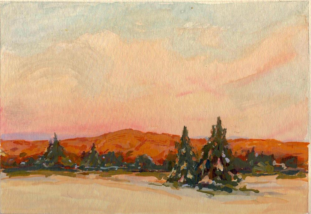 Winter Enchantment by Cecilia Robertson | Gouache | Sage Creek Gallery