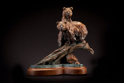 Wading for Mom (Edition of 75) by Ken Rowe | Bronze | Sage Creek Gallery