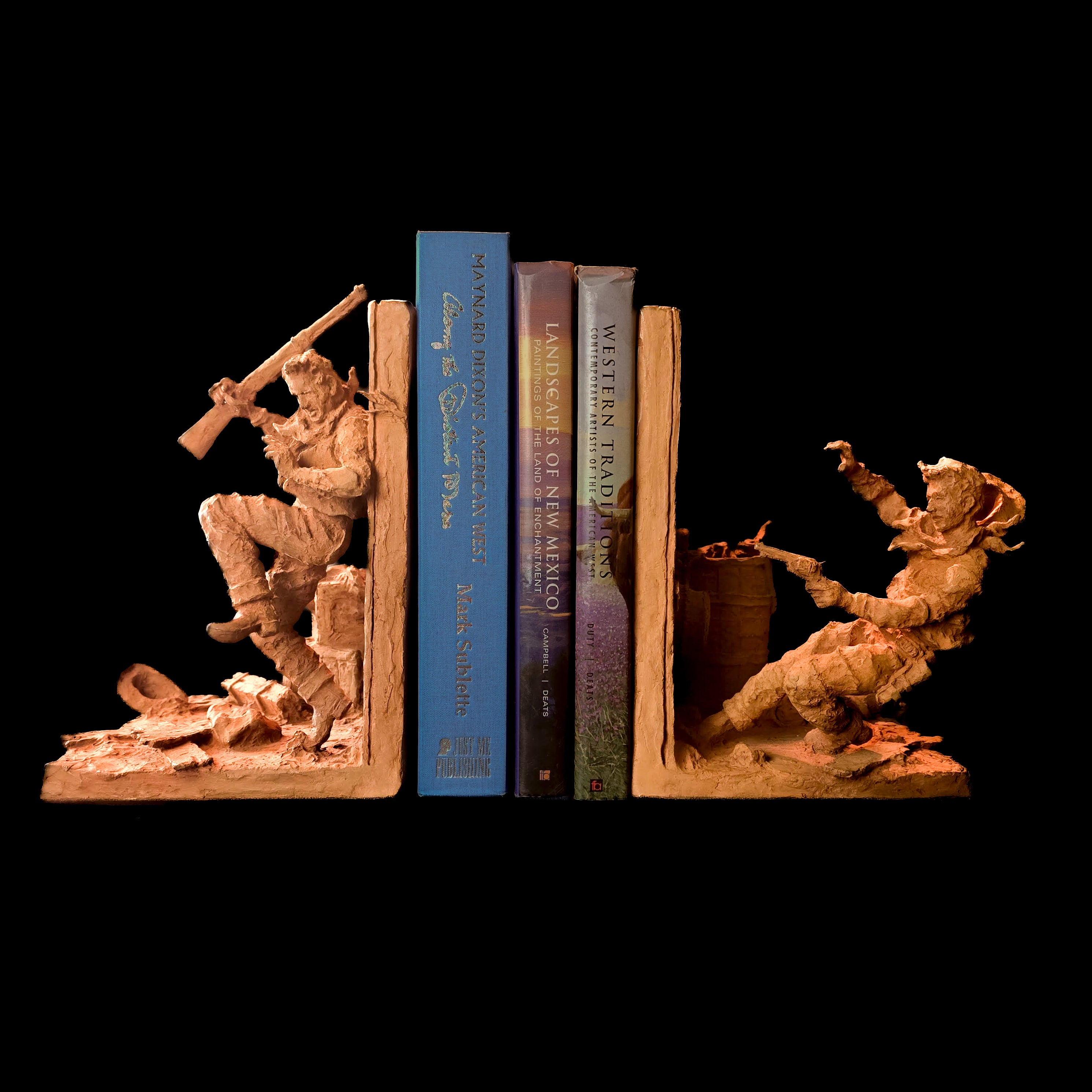 Gunfighter Bookends (Edition of 50) by Scott Rogers | Bronze | Sage Creek Gallery