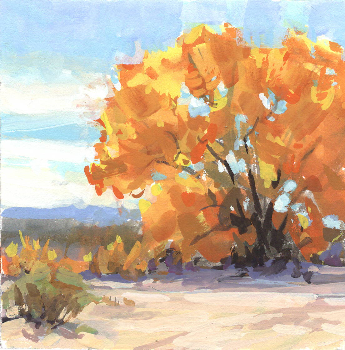 Autumn in New Mexico by Cecilia Robertson | Gouache | Sage Creek Gallery