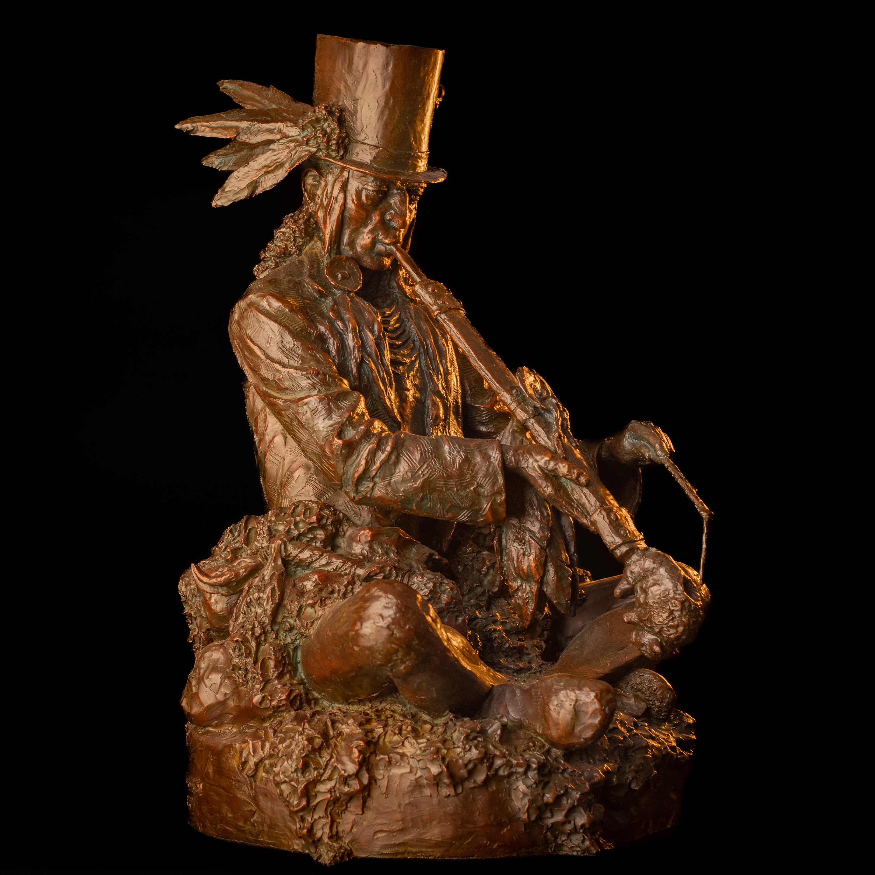 The Chief Celebrates His New Hat (Large) (Edition of 30) by Scott Rogers | Bronze | Sage Creek Gallery