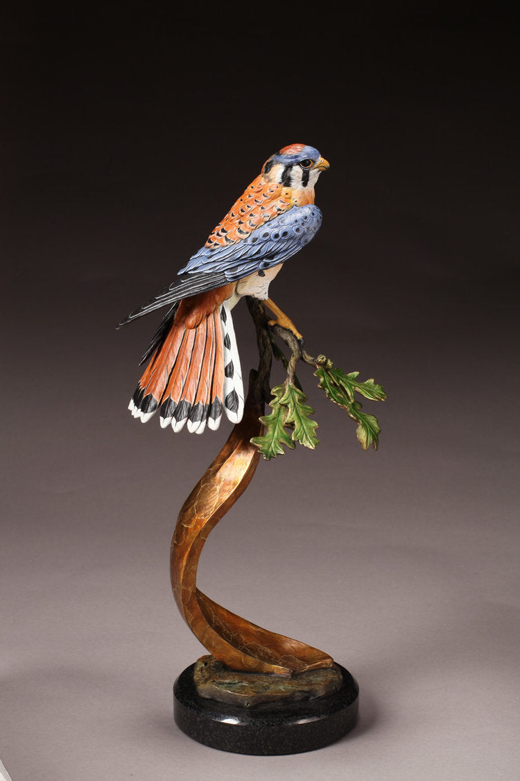 Kestrel on Watch (Edition of 36) by Eugene Morelli | Bronze | Sage Creek Gallery