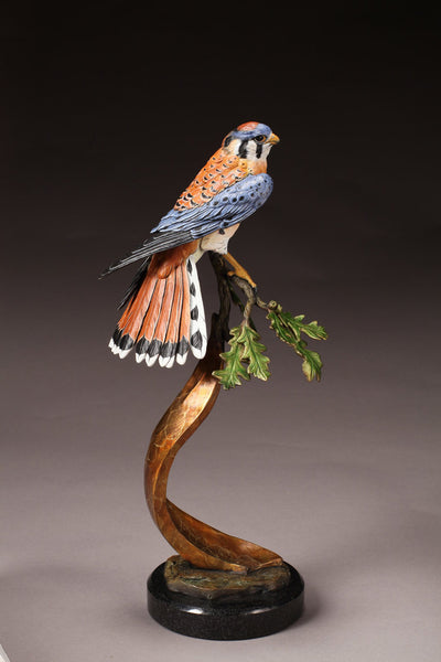 Kestrel on Watch (Edition of 36) by Eugene Morelli | Bronze | Sage Creek Gallery