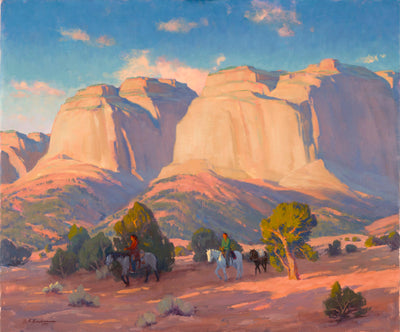 Navajo Blanket Traders by Ron Rencher | Oil | Sage Creek Gallery