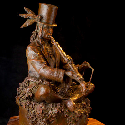 The Chief Celebrates His New Hat (Maquette) (Edition of 30) by Scott Rogers | Bronze | Sage Creek Gallery