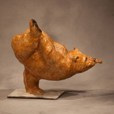 Yoga Bear (Dancer Pose) (Edition of 200) by Walt Horton | Bronze | Sage Creek Gallery