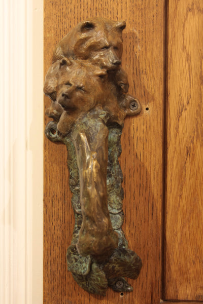Bear Head Door Handle by Walt Horton | Bronze | Sage Creek Gallery